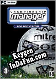 Activation key for Championship Manager: Season 03/04