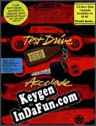 Registration key for game  Test Drive (1987)