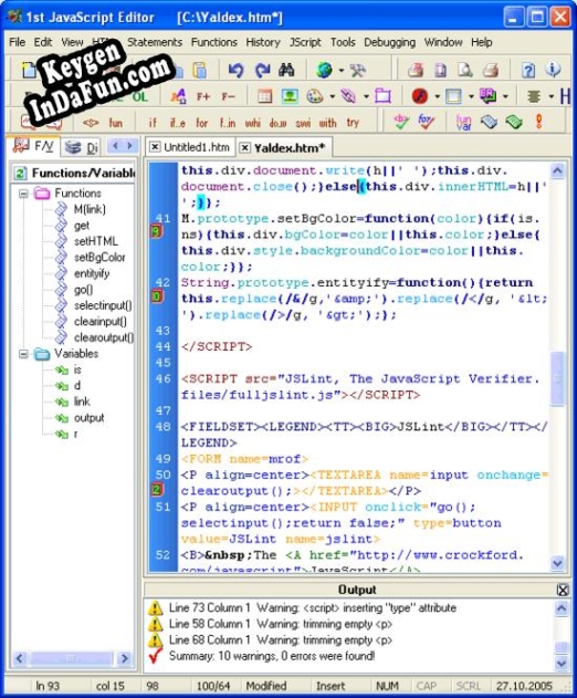 1st JavaScript Editor Lite 3.8 key free