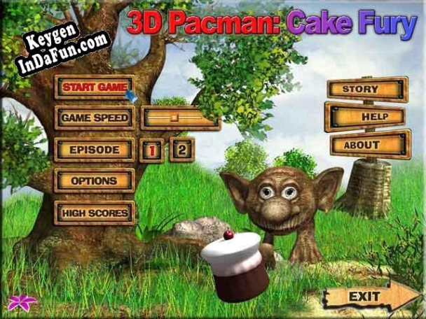 Free key for 3D Pacman: Cake Fury