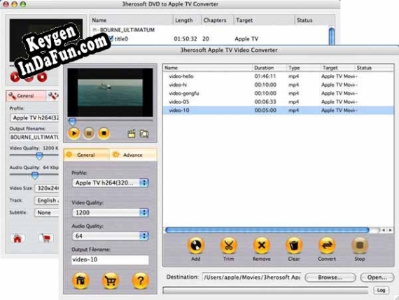 Key for 3herosoft DVD to Apple TV Suite for Mac