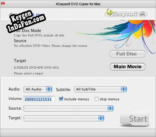 Key generator (keygen) 4Easysoft DVD Copier for Mac