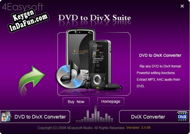 Registration key for the program 4Easysoft DVD to DivX Suite