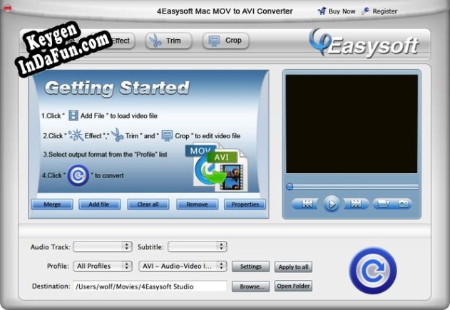 Key generator for 4Easysoft Mac MOV to AVI Converter