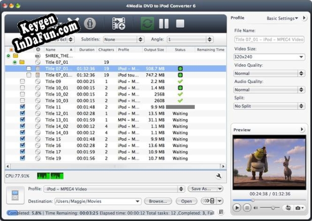 Key generator for 4Media DVD to iPod Converter for Mac