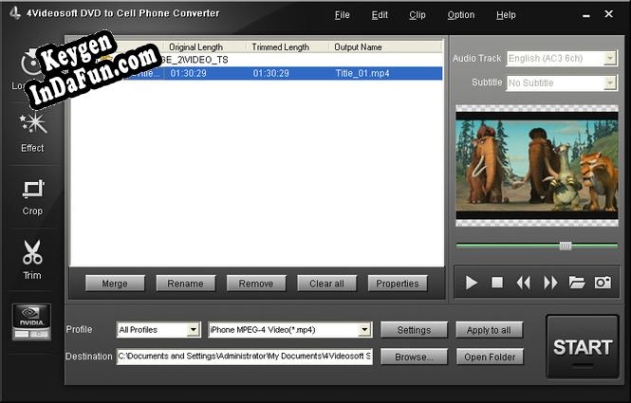 Free key for 4Videosoft DVD to Cell Phone Converter