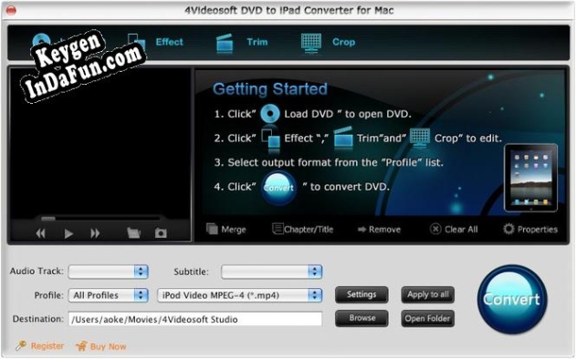 Activation key for 4Videosoft DVD to iPad Converter for Mac