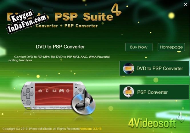Key for 4Videosoft DVD to PSP Suite