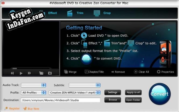 Key for 4Videosoft Mac DVD CreativeZen Converter