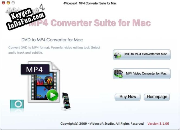 Registration key for the program 4Videosoft MP4 Converter Suite for Mac