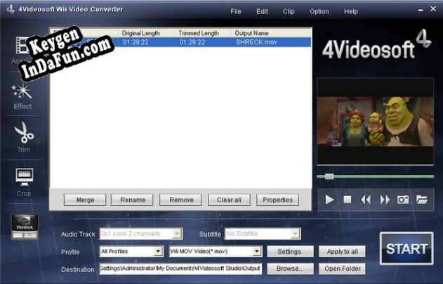 Key generator (keygen) 4Videosoft Wii Video Converter