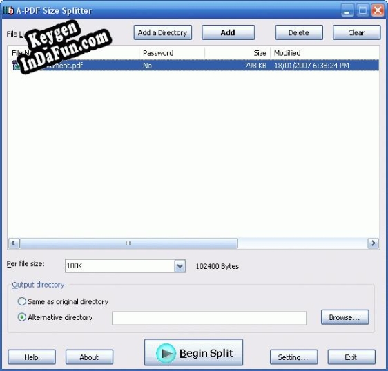 A-PDF Size Splitter activation key