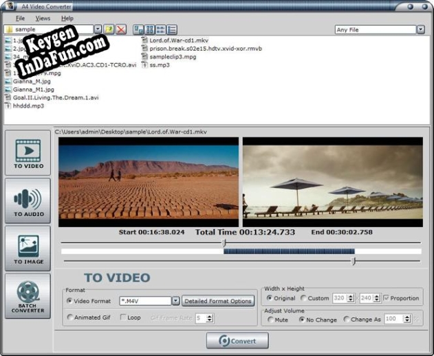 Registration key for the program A4 Video Converter