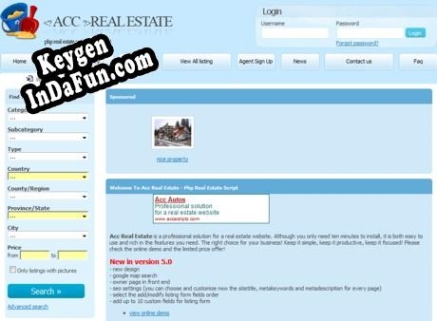 Key generator for Acc Real Estate - php real estate
