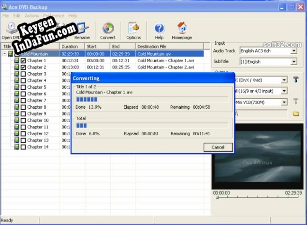 Activation key for Ace DVD Backup