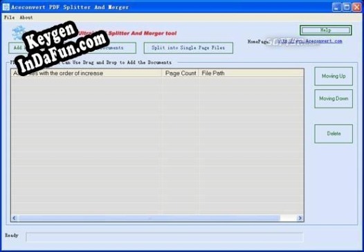 AceConvert Splitter and Merge PDF 2.0 key free