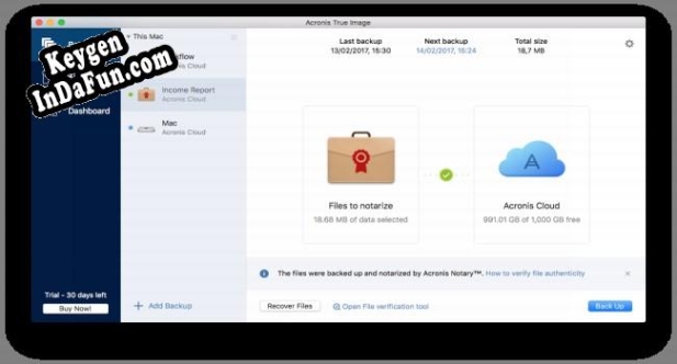 Key generator for Acronis True Image New Generation Mac