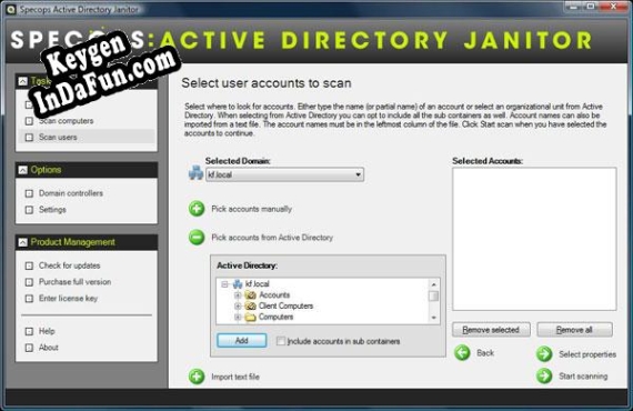 Registration key for the program Active Directory Janitor