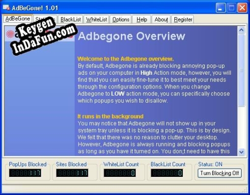 Key generator for AdBeGone