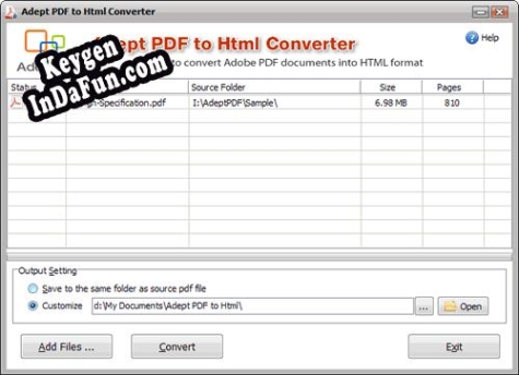 Adept PDF to Html Converter key generator