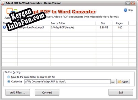 Adept PDF to Word Converter serial number generator