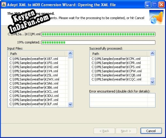 Free key for Adept XML to MDB Conversion Wizard