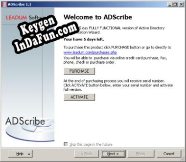 Activation key for ADScribe