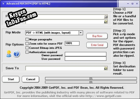 Key generator (keygen) Advanced PDF2HTM (PDF to HTML)