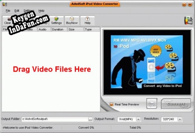 Free key for AdvdSoft iPod Video Converter