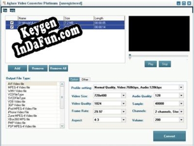 Key generator for Aglare Video Converter Platinum