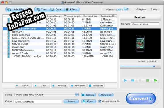 Aimersoft iPhone Video Converter for Mac activation key