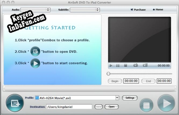 Ainsoft DVD to iPad Converter for Mac key generator