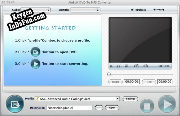 Ainsoft DVD to MP3 Converter for Mac key free