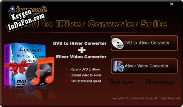 Aiprosoft DVD to iRiver Converter Suite Key generator