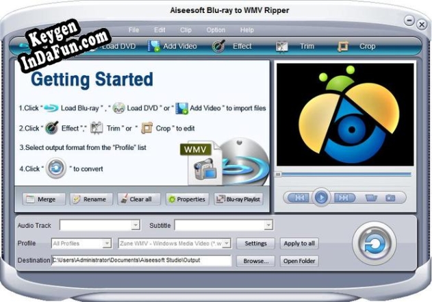 Key generator for Aiseesoft Blu-ray to WMV Ripper