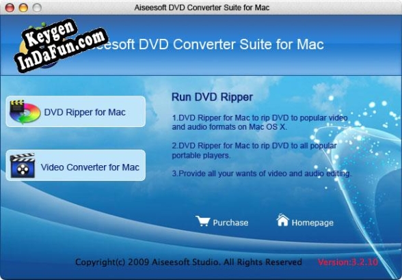 Key for Aiseesoft DVD Converter Suite for Mac