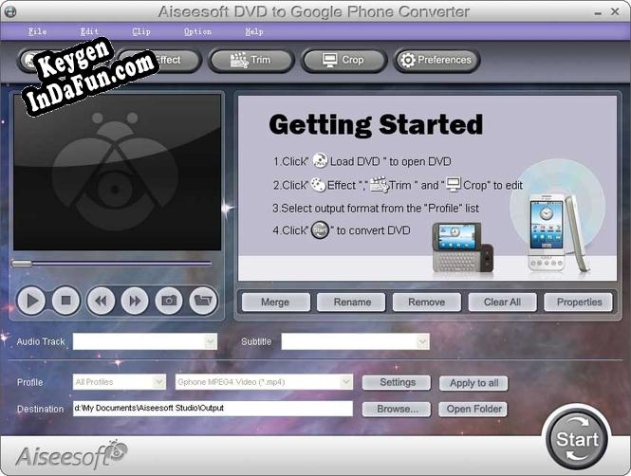 Aiseesoft DVD to Google Phone Converter activation key