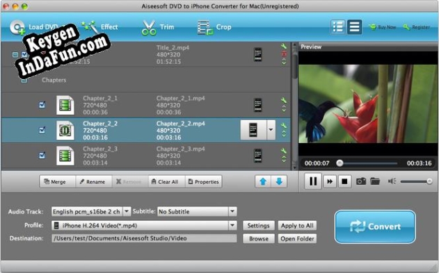 Key for Aiseesoft DVD to iPhone for Mac