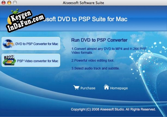 Aiseesoft DVD to PSP Suite for Mac serial number generator