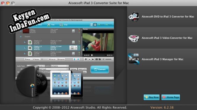 Key generator (keygen) Aiseesoft iPad 3 Converter Suite for Mac