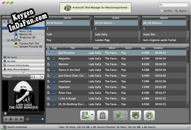 Aiseesoft iPod Manager for Mac serial number generator