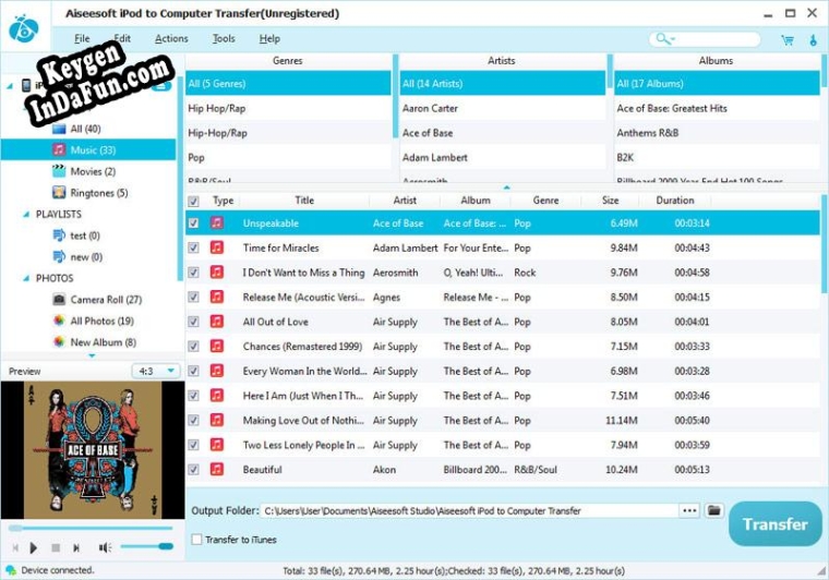 Activation key for Aiseesoft iPod to Computer Transfer