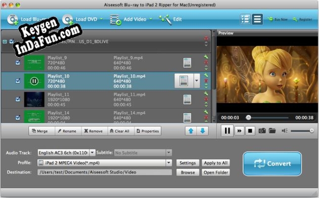 Aiseesoft Mac Blu-ray to iPad 2 Ripper serial number generator
