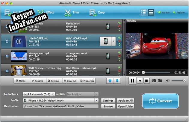 Aiseesoft Mac iPhone 4 Video Converter key free