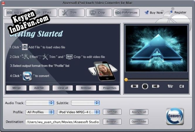 Aiseesoft Mac iPod touch Video Converter key free