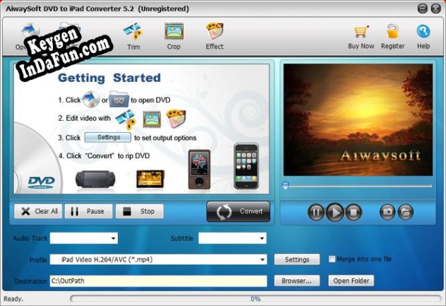 Aiwaysoft DVD to iPad Converter key generator