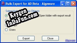 Activation key for Algoware Active Directory Bulk Export