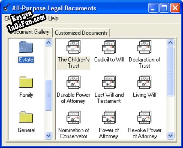 All-Purpose Legal Documents serial number generator