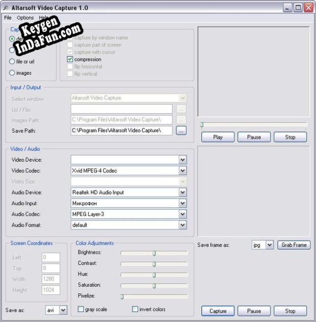 Key generator for Altarsoft Video Capture