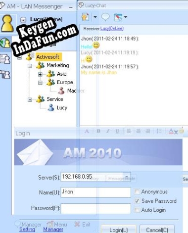AM LAN Messenger key generator